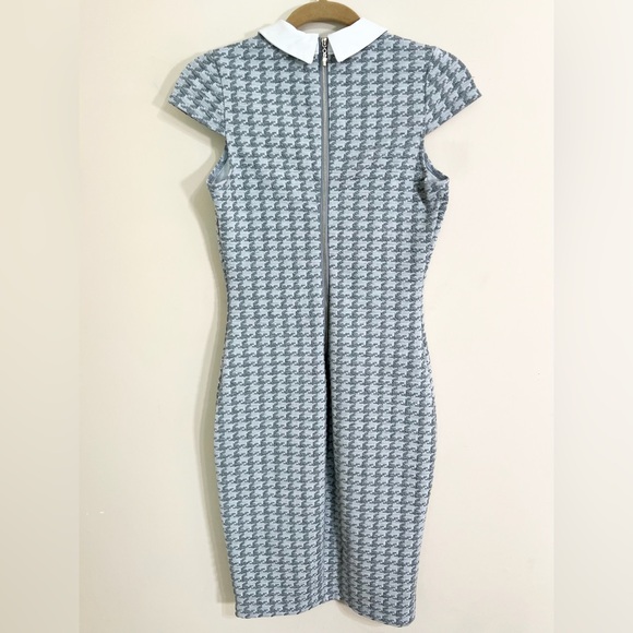 VENUS Women's Collared Cap Sleeve Houndstooth Bodycon Office Siren Dress Size 4‎ - Picture 2 of 13
